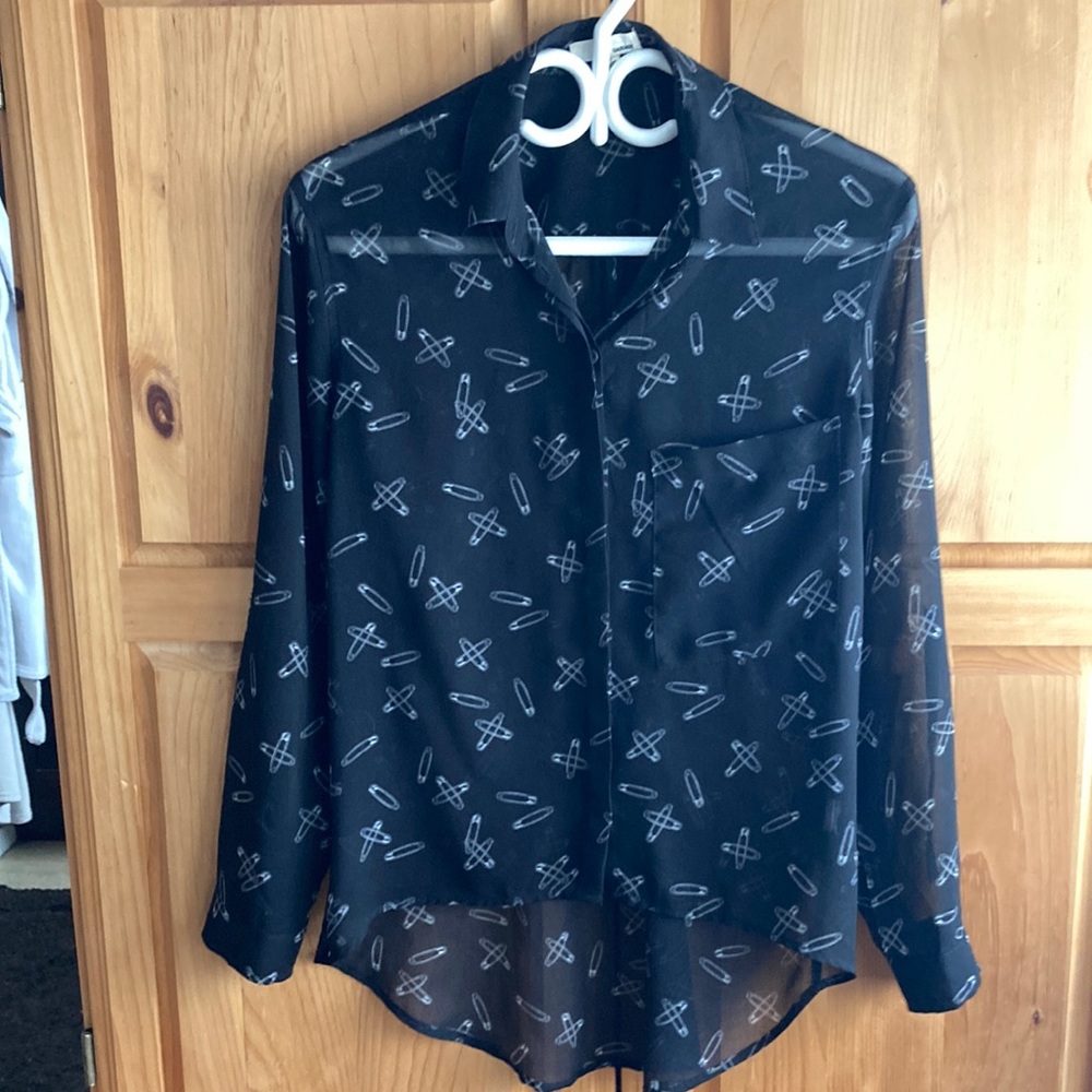 Hi Lo Garage Brand Blouse- Safety Pin Print